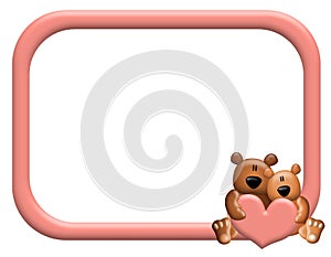 Teddy Bear Hearts Frame or Border