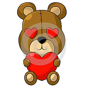 Teddy bear hold love vector