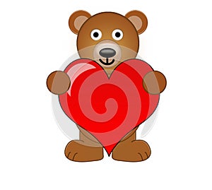 A Teddy Bear Holding A Love Heart