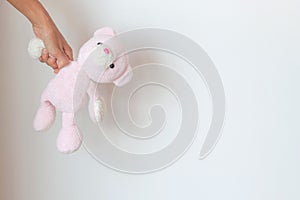 Teddy bear is hurt by the bad guy.