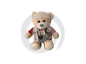 Teddy bear isolated over a white background