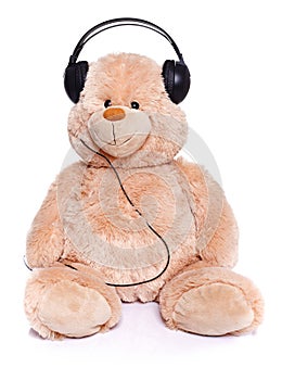 Teddy bear listening music