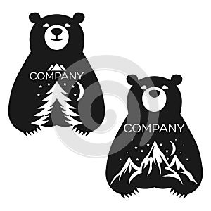 Teddy bear logo. Vector illustration.
