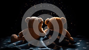 Teddy Bear Love: Stargazing Under the Night Sky