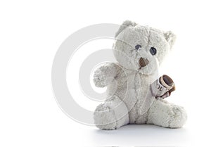 Teddy bear on neutral background