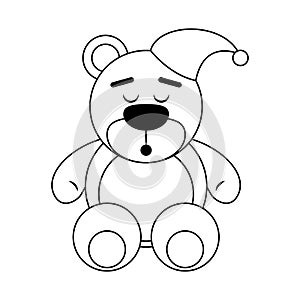 Teddy bear with pijama hat cartoon photo