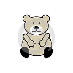 Teddy Bear plush toy icon for applications and web sites linear