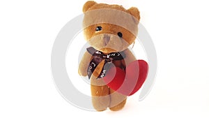 Teddy bear with a red heart,Valentine's day.