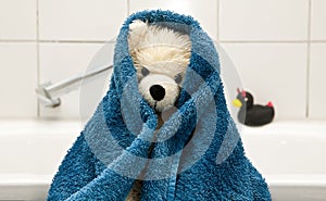 Teddy bear - Taking a bath