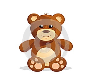 Teddy bear toy cute cartoon style vector illustration.
