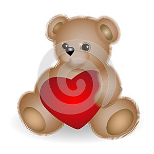 Teddy Bear with Toy Heart Illustration