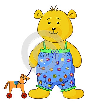 Teddy-bear with a toy horsy