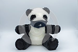 Toy bears in protective masks photo
