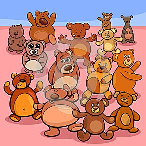 Teddy bears group cartoon illustration
