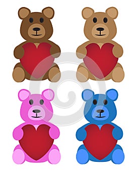 Teddy Bears With Hearts