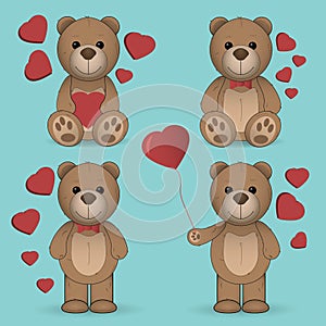 Teddy bears love set