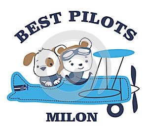 teddy best pilots print vector