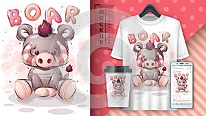 Teddy boar - poster and merchandising.