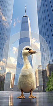 Teddy The Duck: Realistic Animal Portraits In New York Cityscape