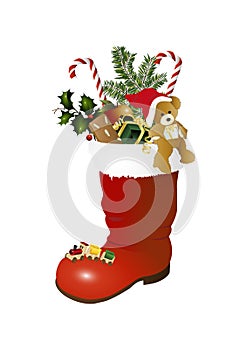 Teddybear and christmas boots