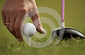 Tee at a driving range