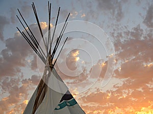 Tee Pee Shelter During Sunset