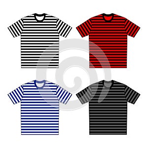 Tee stripe motive front back unisex template clip art collection