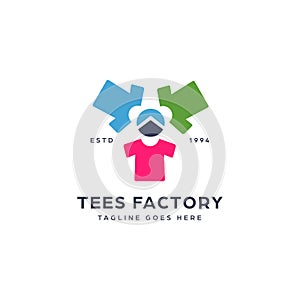 Tee tshirt maker logo icon template, logo for tshirt and garment textile factory business