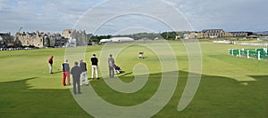 Teeing off at St. Andrews Golf Course, Scotland.