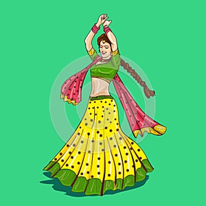 Teej celebration in india beautiful indian woman  illustration photo