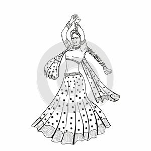 Teej celebration in india beautiful indian woman vector illustration photo