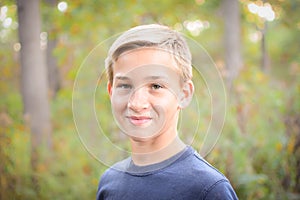 Teen Boy in Forest