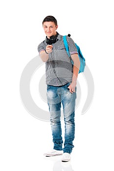 Teen boy with headphones