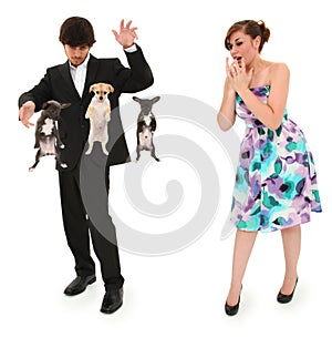 Teen Boy Magic Show with Floating Puppies