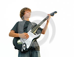 Teen Boy Playing Guitar