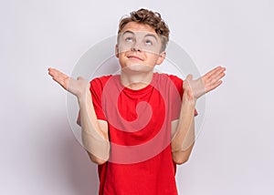 Teen boy portrait in studio