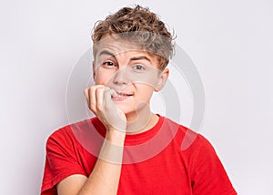 Teen boy portrait in studio