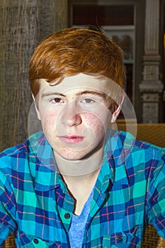 Teen boy with red hair