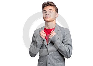 Teen boy in suit