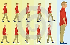 Teen Boy Walking Cycle