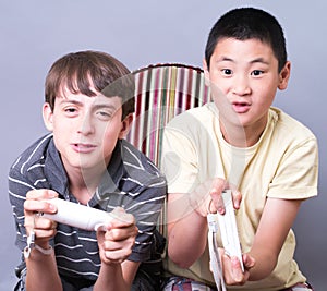 Teen Boys Playing Video Games