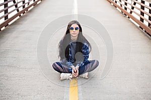 Teen on bridge