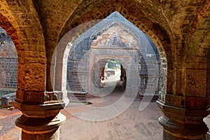 Teen Darwaja from a arch of Panhala Fort, Kolhapur, Maharashtra