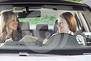 Teen driver with instructor