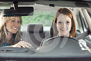 Teen driver with instructor