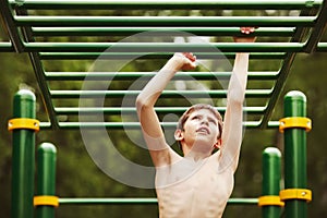 Teen exercise on the playground