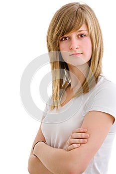 Teen girl with arms crossed