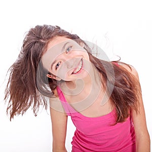 Teen girl with brackets