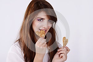 Teen girl with cakes