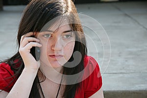 Teen girl on cellphone